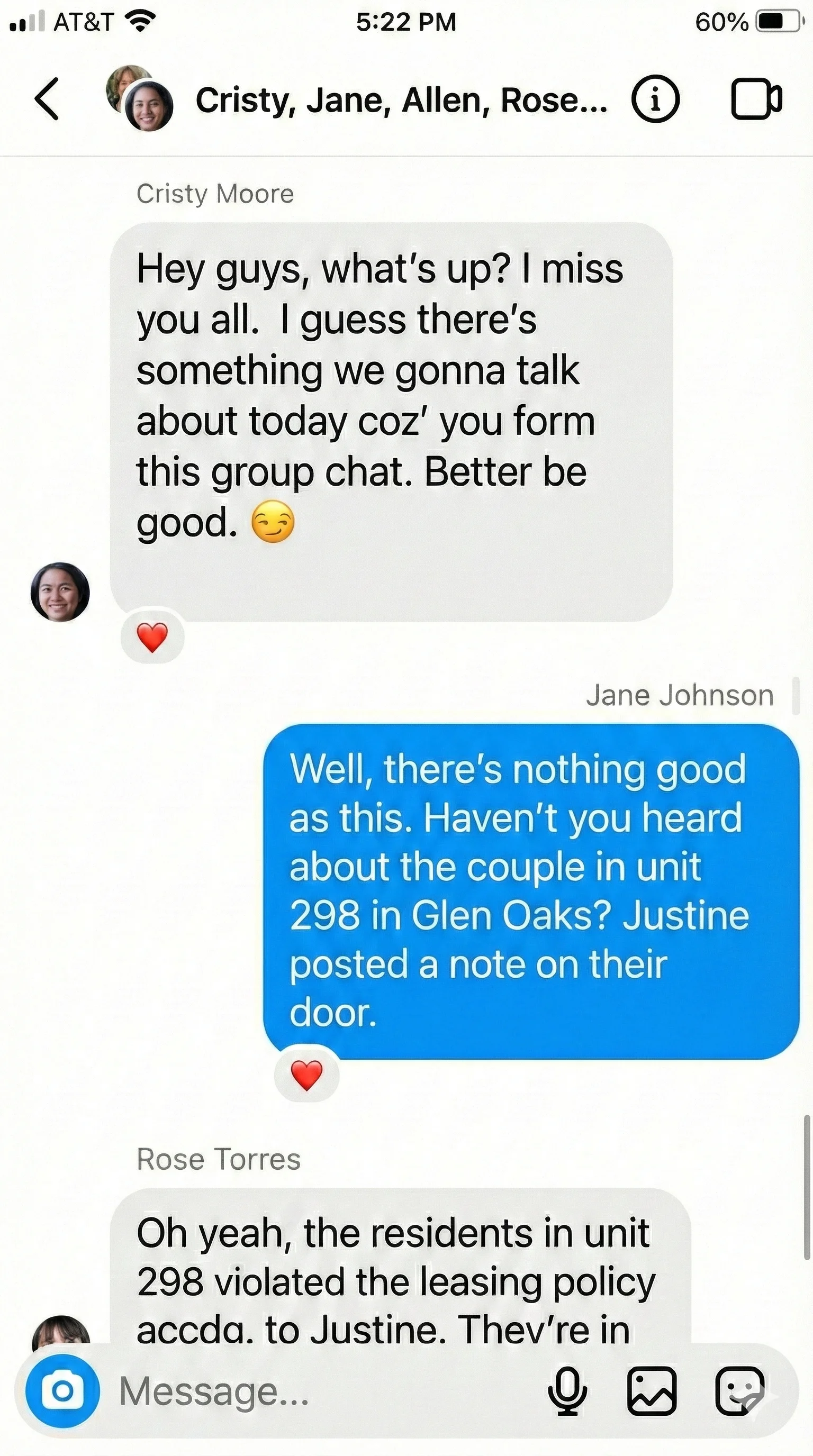 Recreated fake group message by CivAI
